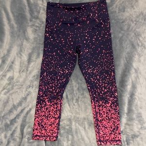 NWOT Zyia Workout Leggings Navy w/Pink Splash